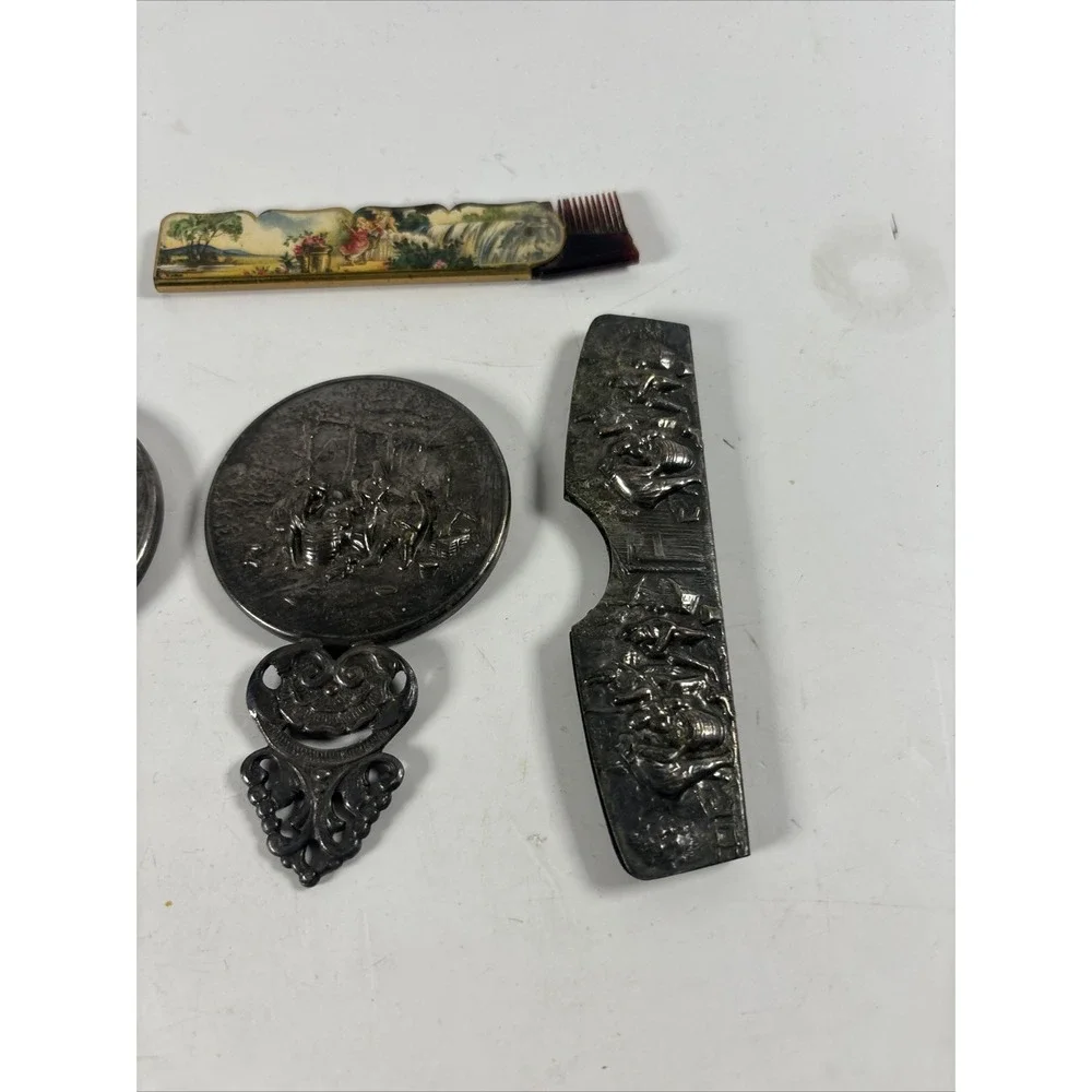 Vintage Desk Vanity Lot Magnifying Glasses Letter Opener Pocket Mirror